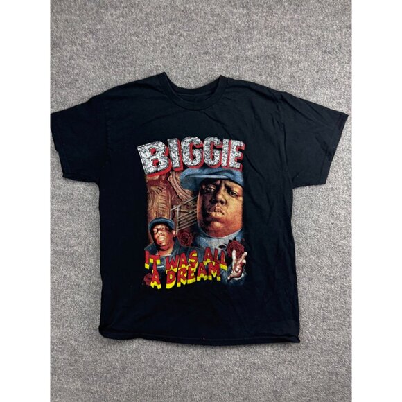 The Notorious B.I.G. Shot Sleeve T-Shirt Mens L Black Biggie It Was All A Dream - Picture 1 of 5